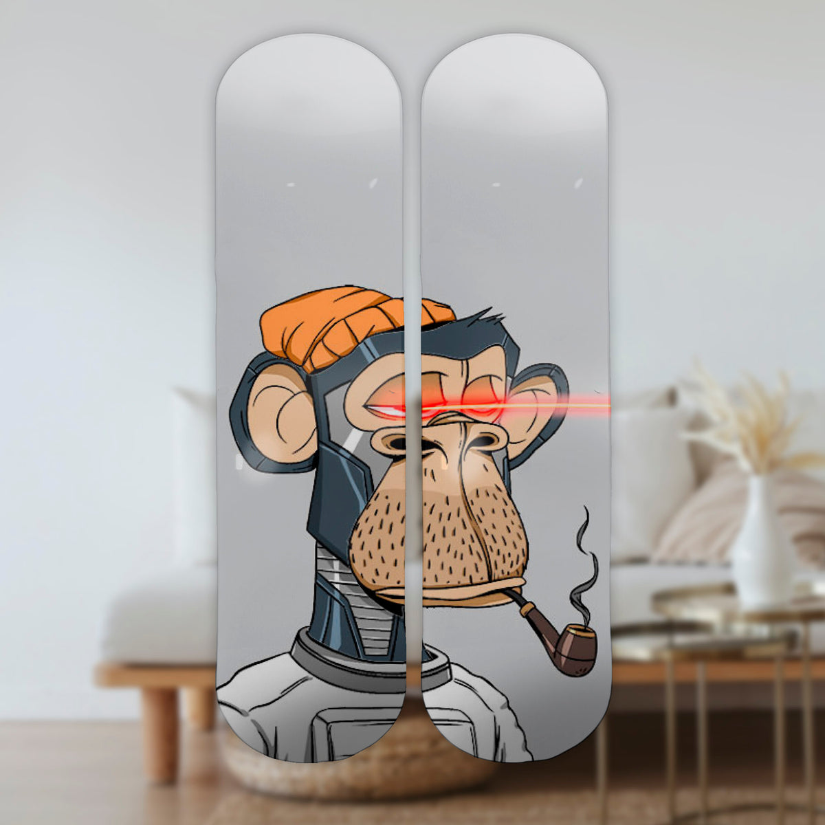 Wall Art of Not So Boring Chimp Skateboard Design in Acrylic Glass - Pop Art