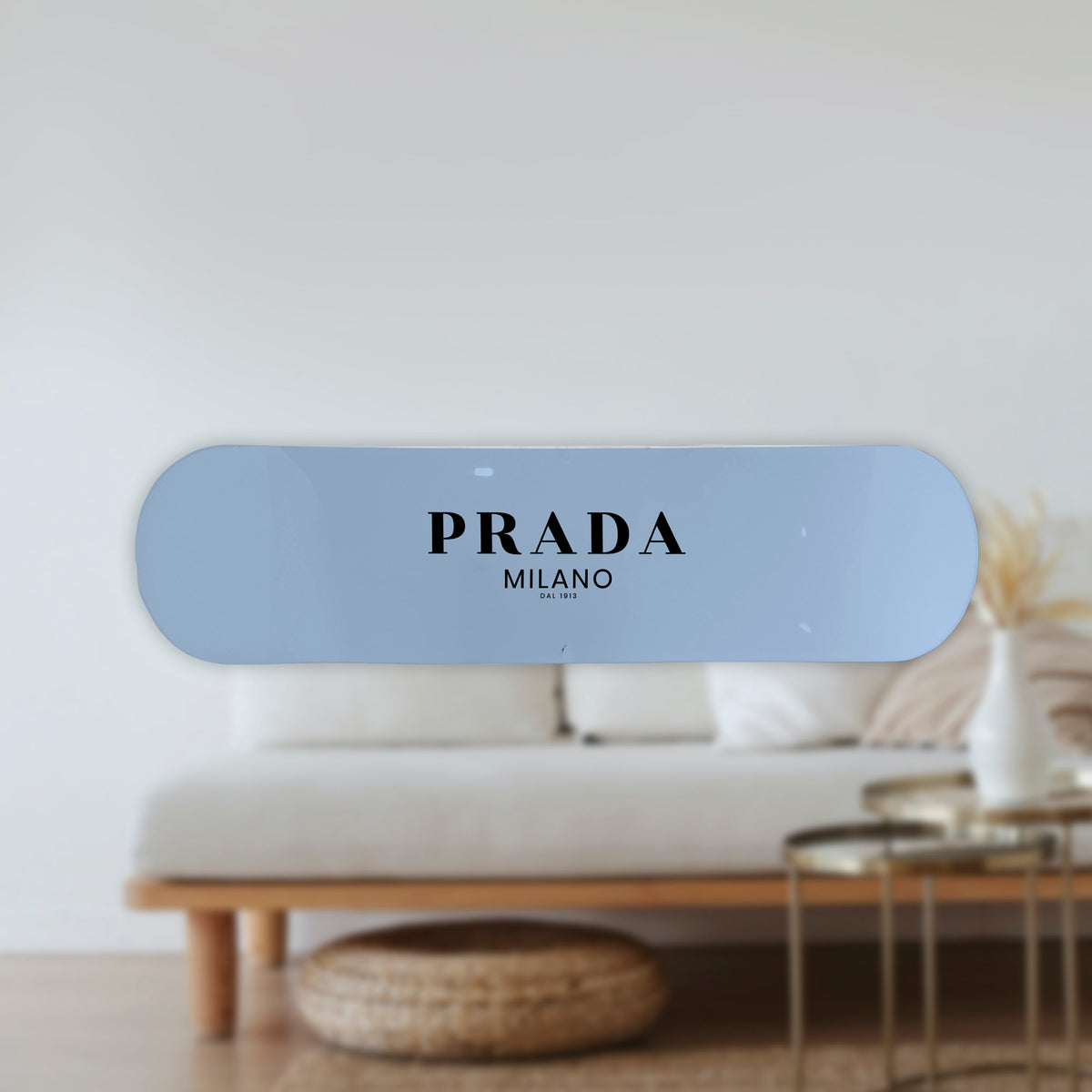 Wall Art of Prada Logo Skateboard Design in Acrylic Glass - Pop Art