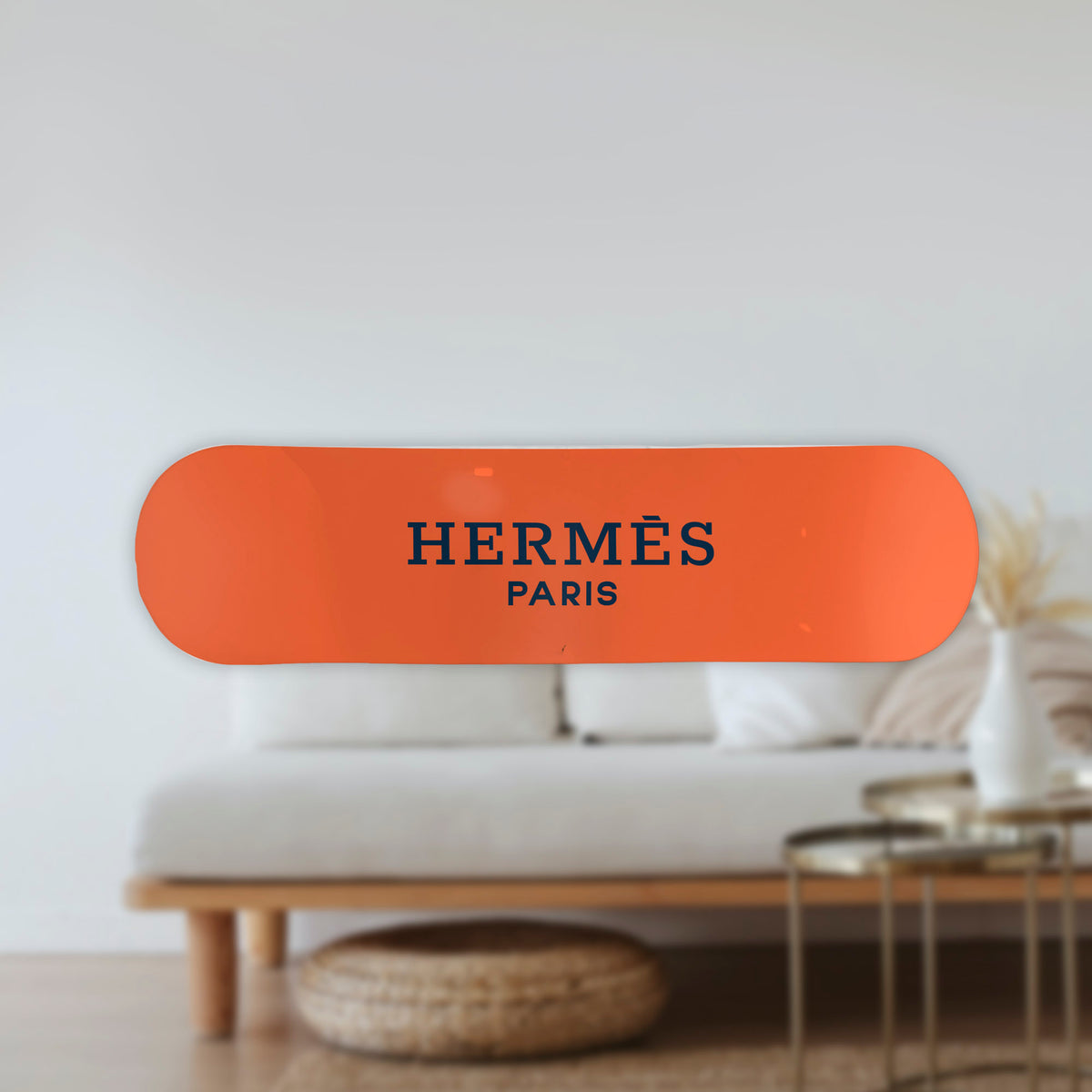 Wall Art of Hermes Logo Skateboard Design in Acrylic Glass - Pop Art