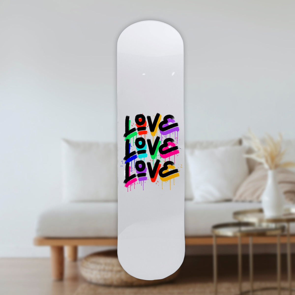 Wall Art of Love In Color Skateboard Design in Acrylic Glass - Life in Color