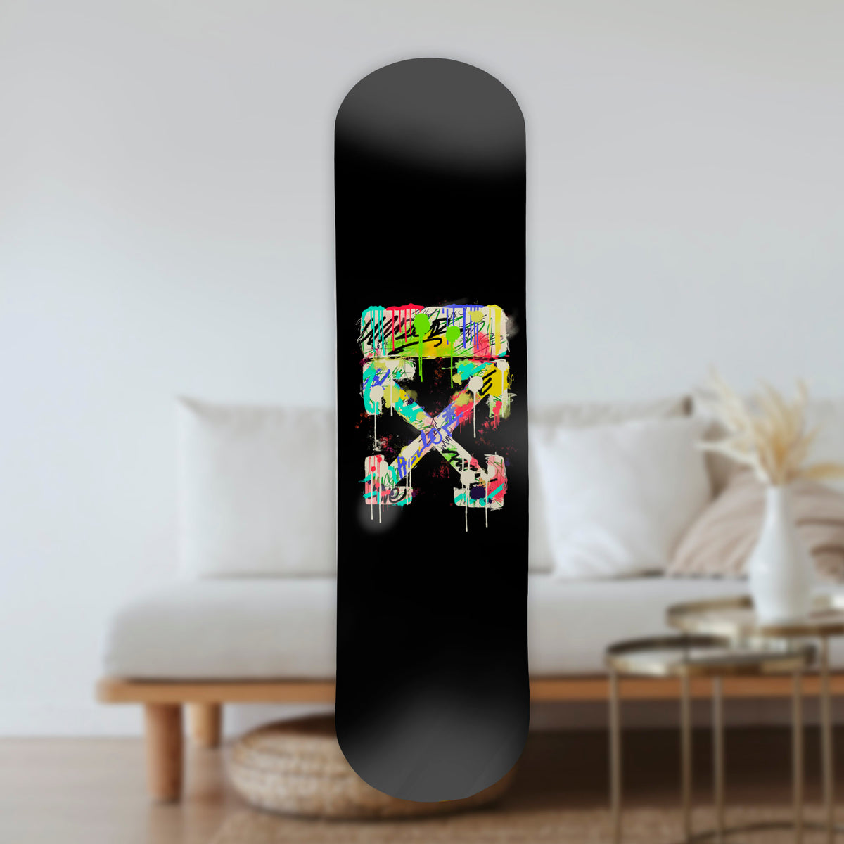 Wall Art of Arrows Skateboard Design in Acrylic Glass - Geometric