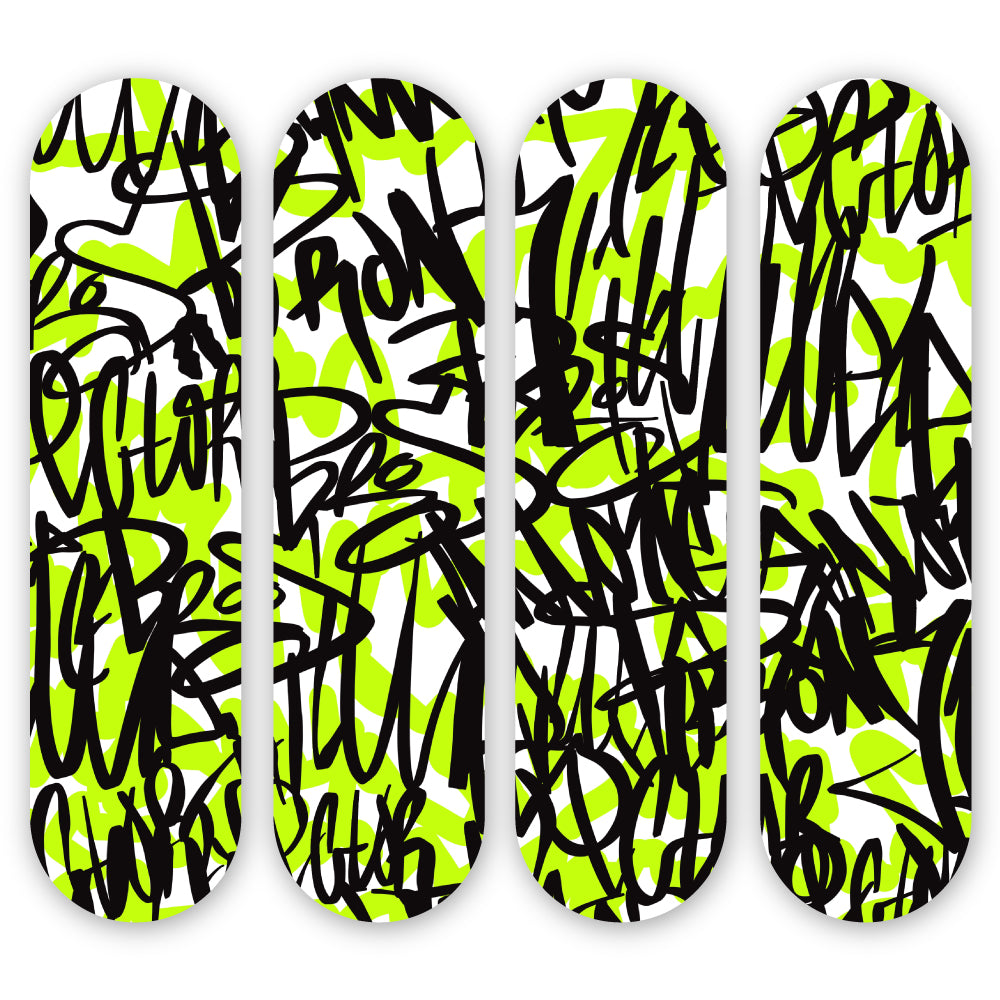 4-Piece Wall Art of Vivid Graffiti Skateboard Design in Acrylic Glass - Graffiti