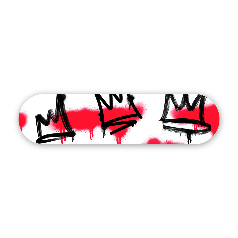 Wall Art of Red Crown Skateboard Design in Acrylic Glass - Pop Art
