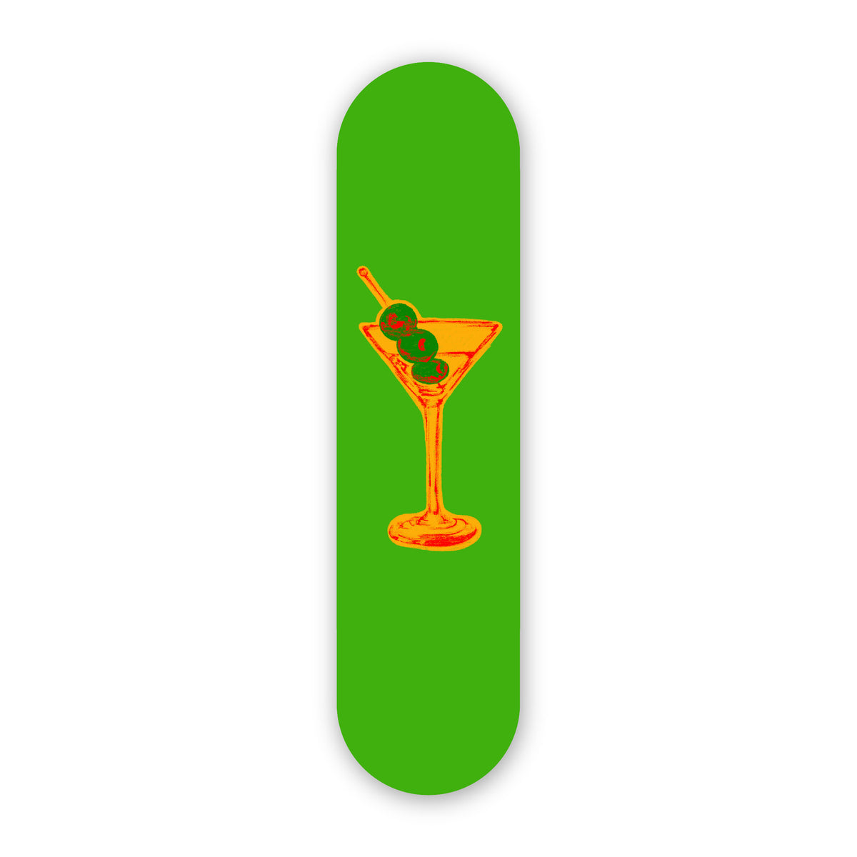 Wall Art of Retro Martini Skateboard Design in Acrylic Glass - Retro
