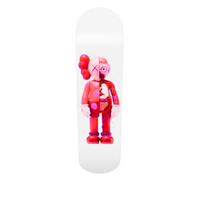 Wall Art of Pink Kaws Skateboard Design in Acrylic Glass - Artist Vibes