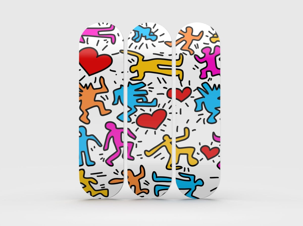 Wall Art of Keith Haring Skateboard Design in Acrylic Glass - Artist Vibes