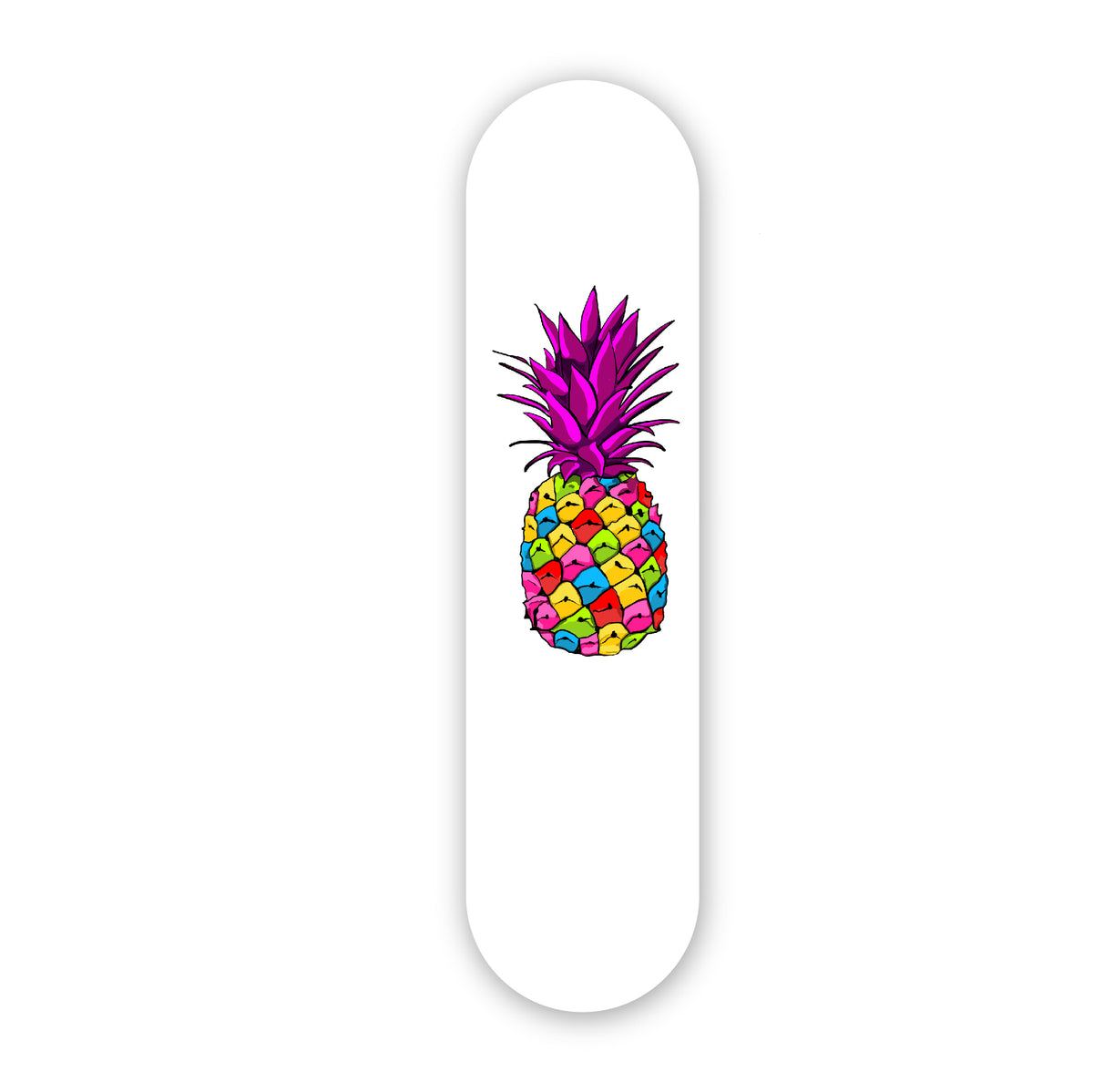 Wall Art of Retro Pineapple Skateboard Design in Acrylic Glass - Retro