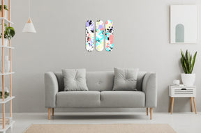 3-Piece Wall Art of Paint Pastel Skateboard Design in Acrylic Glass - Life in Color