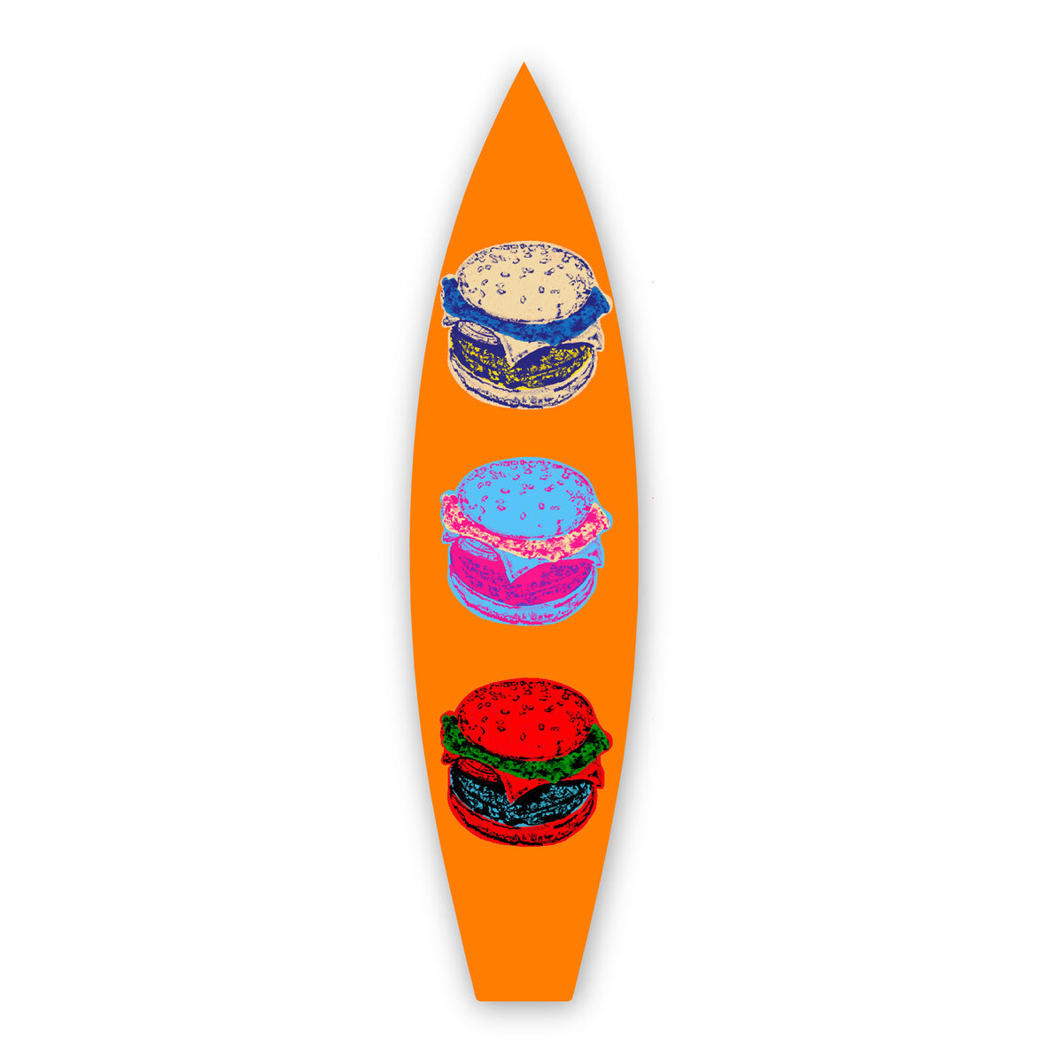 Retro Burger - Surfboard Art