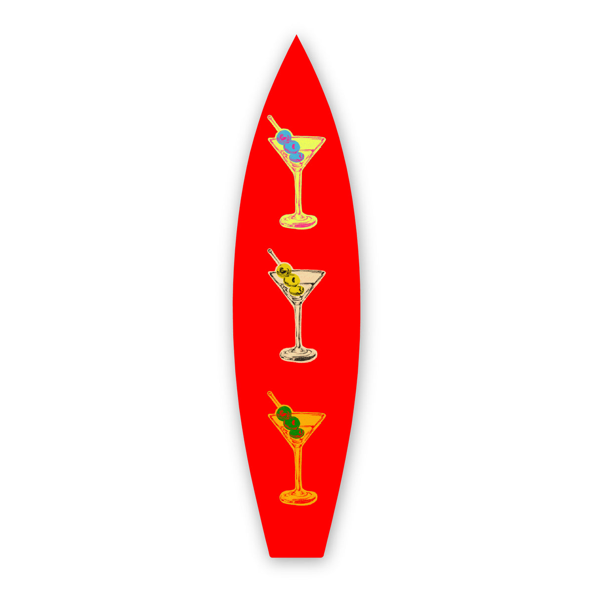 Retro Martini - Surfboard Art