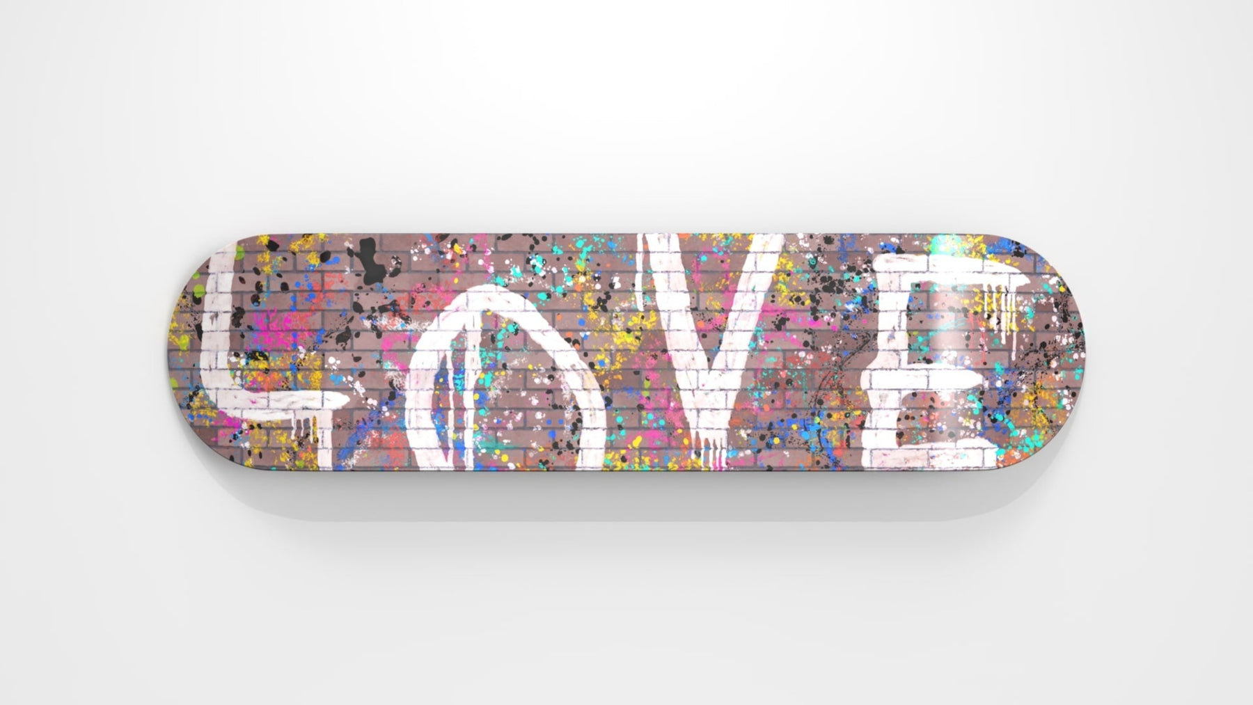 Wall Art of Graffiti Love Skateboard Design in Acrylic Glass - Graffiti