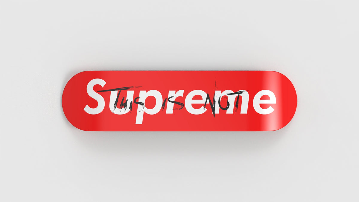Wall Art of Supreme Logo Skateboard Design in Acrylic Glass - Pop Art