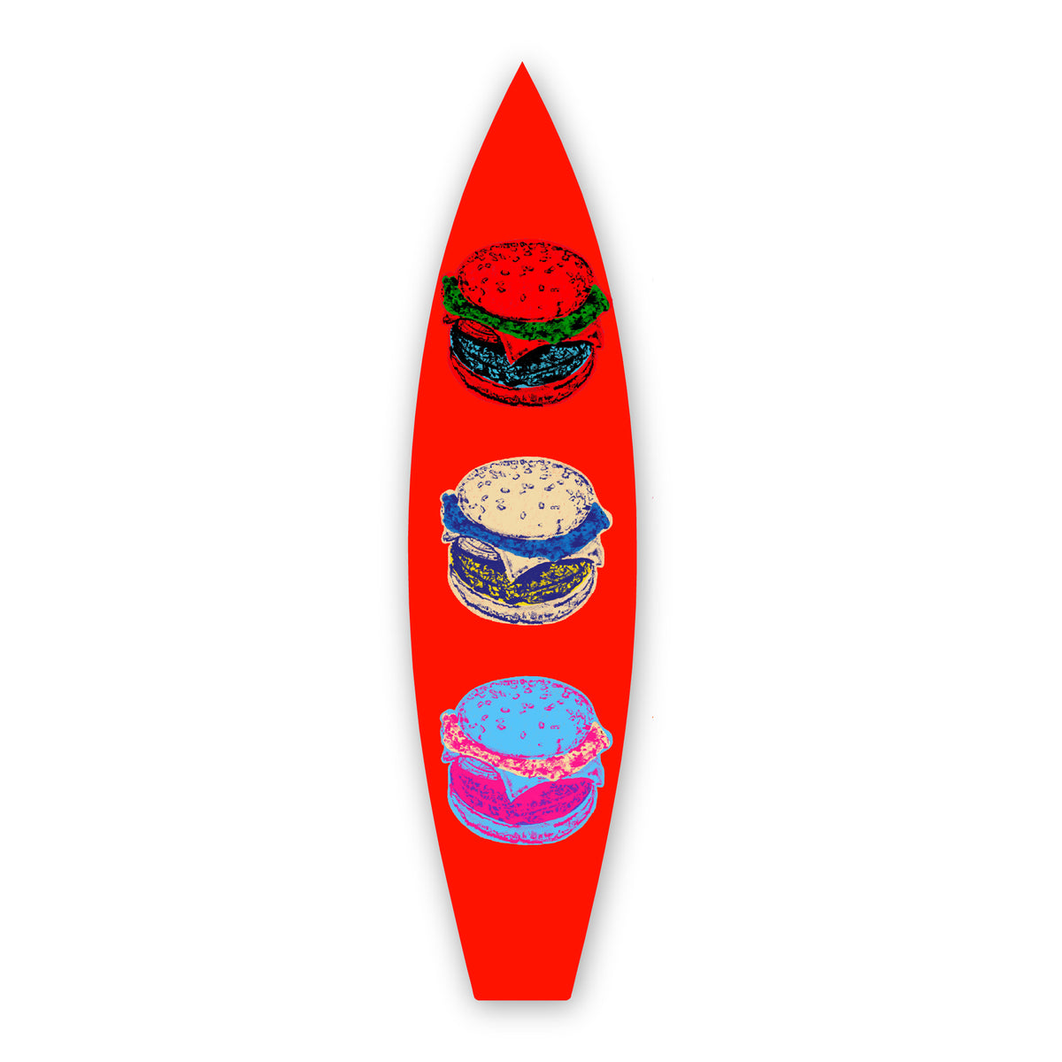 Retro Burger - Surfboard Art